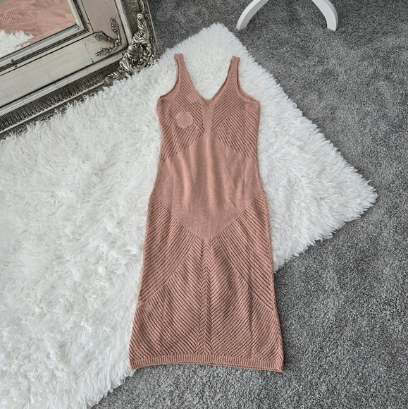 FCT With Love Pointelle Knit Tank Dress. Nude. Size Large. New. - Picture 2 of 9